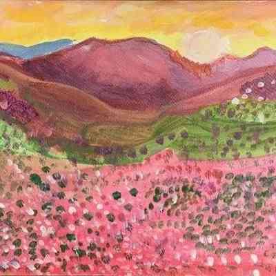On Lok Peralta - Ana - Valley with Red Flowers