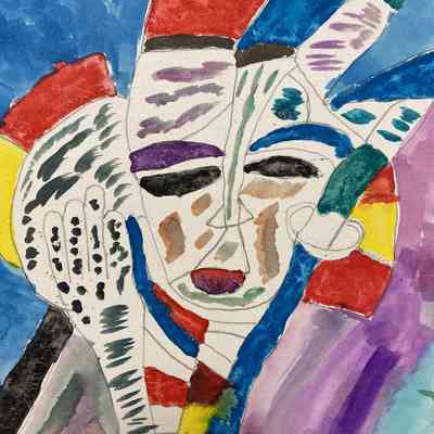 MNC - Carlos Perez - Indigenous Mask - 12x9 wc