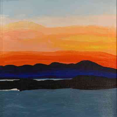SF Towers - Judith Donahue - The Far Shore - 10x12 Acrylic on canvas - Selected