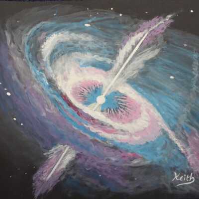 Keith Baillie -Spiral Galaxy with Quasar Tsunamis - Openhouse