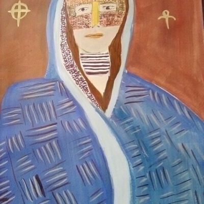 Irene IrishH Higgins - Portrait, Masked Woman - On Lok Peralta