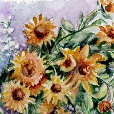 YMCA Stonestown - Pat Flagiello - Sunflowers - 9x6 wc - Selected