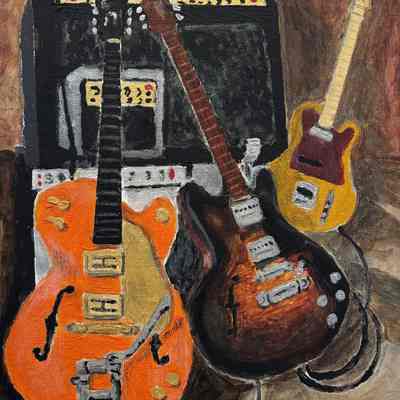 AWE Open Studios - Elliot Kushner - My Guitars (Acrylic)