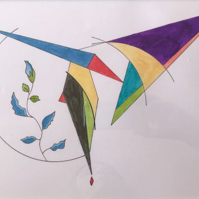 Robert Leone - Abstract with Flowering Vine