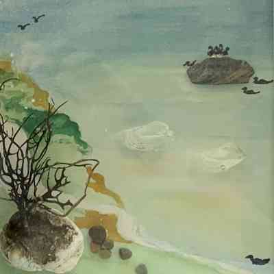 Aquatic Park - Juliet Rothman - Friends and Family - 5x7 mixed media wc and rocks