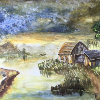 Li Zhen (Jenny) Huang - Birds and Cabin in the Country - Visatacion Valley