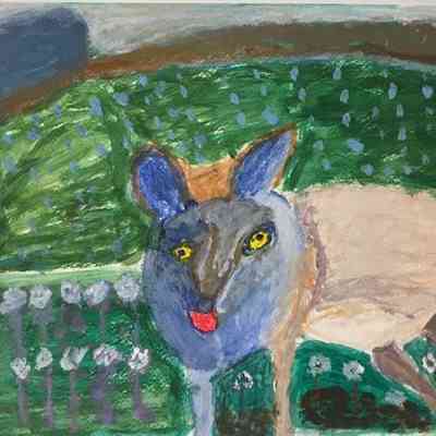 On Lok 30th Fridays - Heng On Tan - Wolf - Acrylic on Paper 9x11 - Selected
