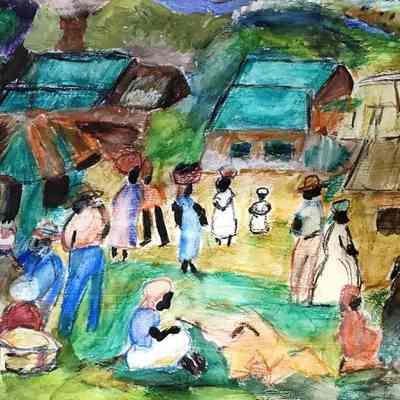 Paula Tschida - AWE Open Studios - Market Scene