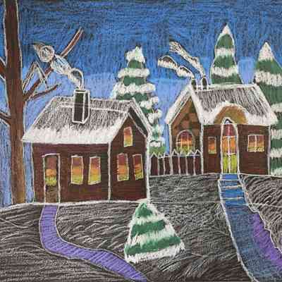 Fairmont - Isidro Carrillo Camacho - Snowstorm 9x12 col pencil on blk paper - Selected