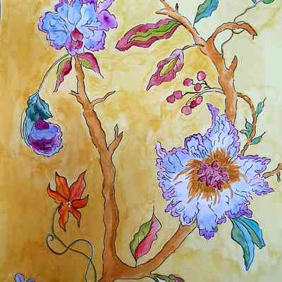 Openhouse Hugh - Robert Leone - Flowers Gone Wild - 9x12 wc