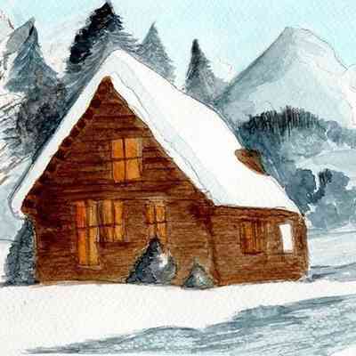 YMCA Stonestown - Patricia Barrow - Cabin in Winter - 9x6 wc - Selected