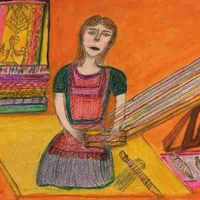 On Lok 30th Fridays - Ana Laguan - Weaver - Col Pencil and wc 9x11 - Selected
