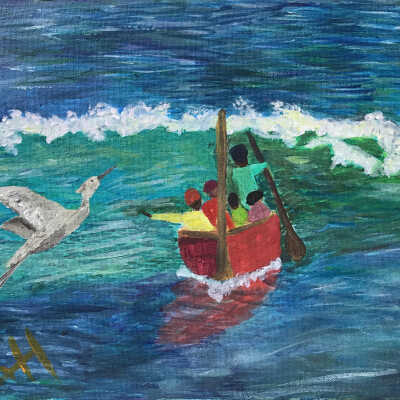 Irene Higgins - Crane by the Shore - On Lok Gee