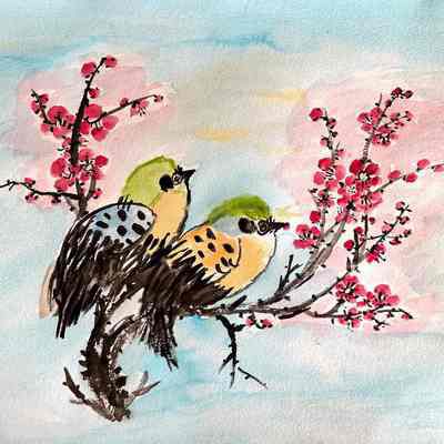 SF SC - Bonnie Fan - Singing Birds with Scented Flowers