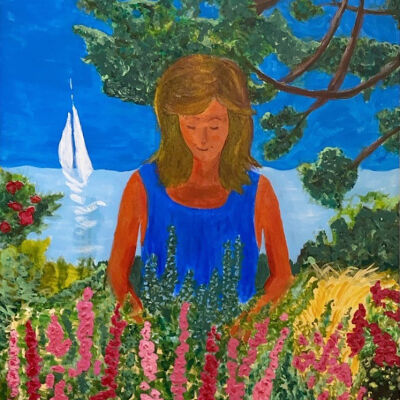 Judy Donahue - Hannah in the Garden - SF Towers