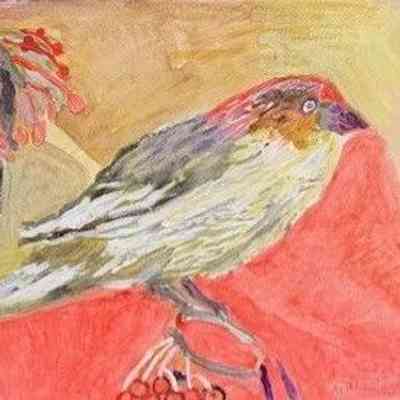 On Lok SJ - Bird on Red