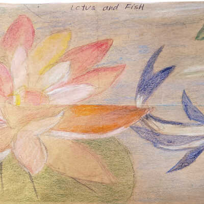 MASHA BEYLIN- Lily with Blue Koi- El Bethel Arms