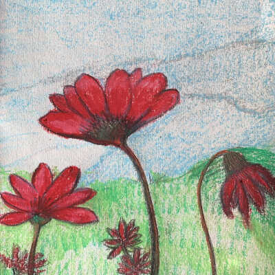 Alwine Goossens-Greywolf - Red Blooms - Visitacion Valley