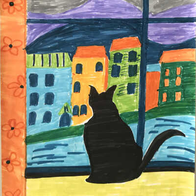 070 - Ana Miranda - Gato en la Ventana - Cat in the Window - Mission Neighborhood Centers