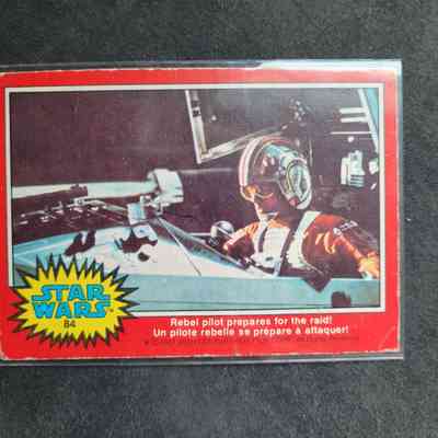 1977 Star Wars "Rebel pilot prepares for the raid!" Trading Card