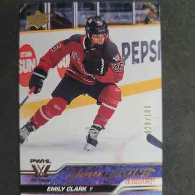 23-24 Emily Clark Young Guns UD Exclusives 029/100 PWHL Ottawa
