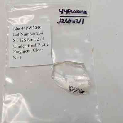 Unidentified Bottle Fragment; Clear
