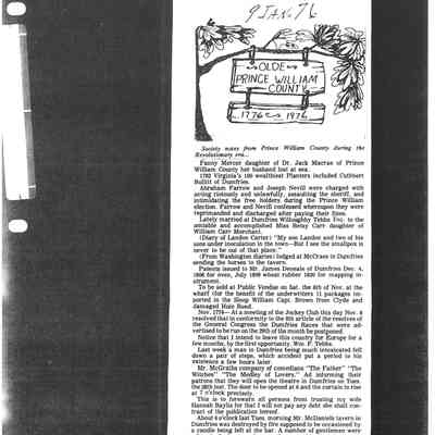 Olde Prince William County 1776 - 1976
