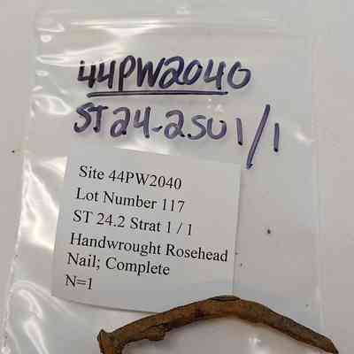 Handwrought Rosehead Nail; Complete