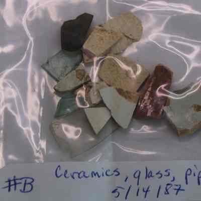 Ceramic, Glass and Pipe fragments