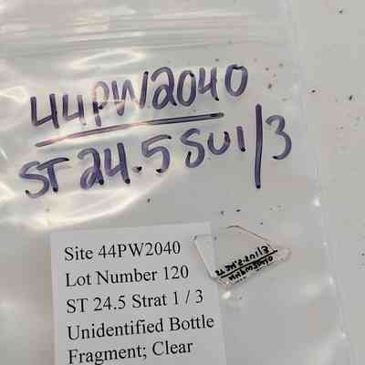 Unidentified Bottle Fragment; Clear