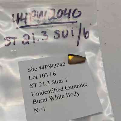 Unidentified Ceramic; Burnt White Body