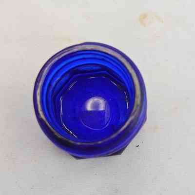 NOXEMA octagon Blue glass jar