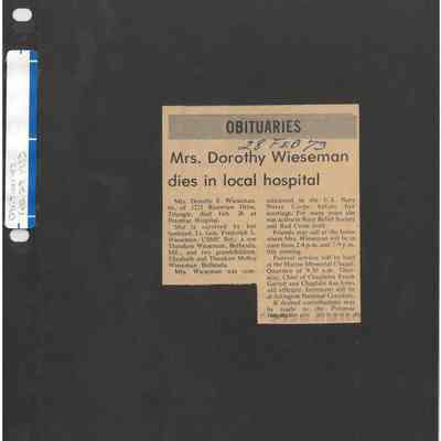 Dorothy Wieseman's Obituary
