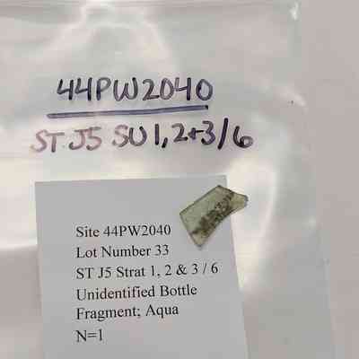 Unidentified Bottle fragment; Aqua