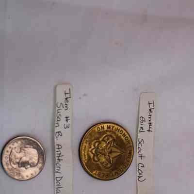 Girl Scout Coin and Susan B. Anthony Dollar Coin