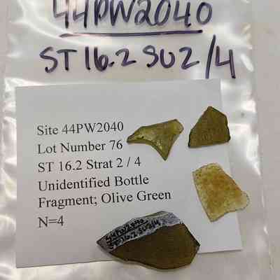 Unidentified Bottle Fragment; Olive Green