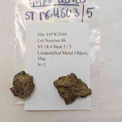 Unidentified Metal Object; Slag