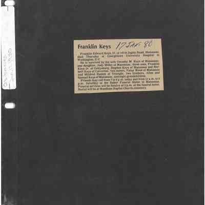 Franklin Keys' Obituary