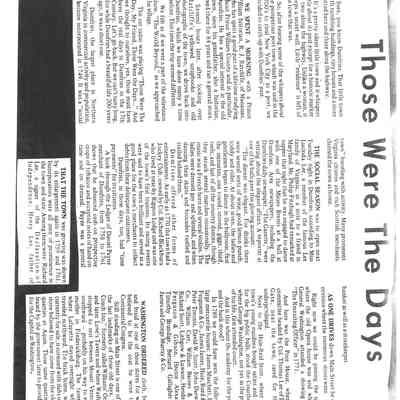 The Potomac News, Those Were The Days