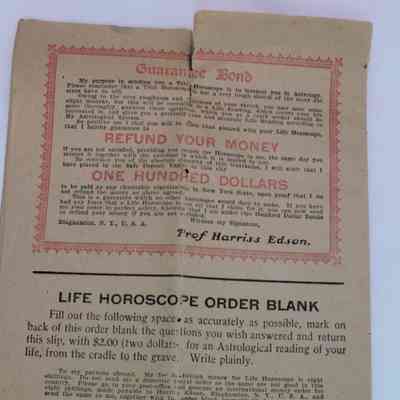 Life Horoscope Order Blank