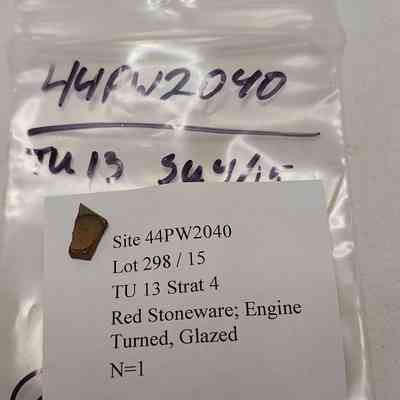 Red Stoneware; Engine Turned, Glazed