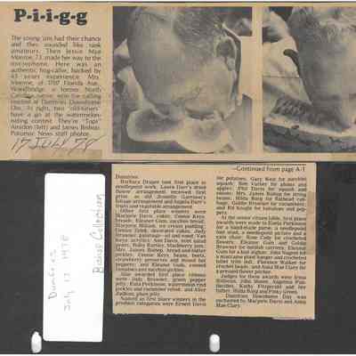 1978 Potomac News Article: "P-i-i-g-g"