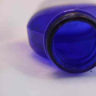 blue glass bottle