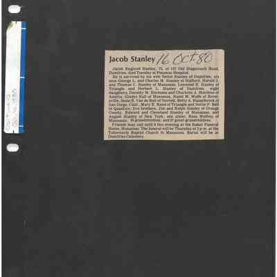 Jacob Stanley's Obituary