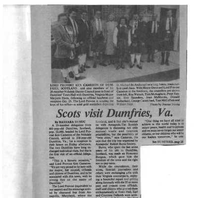 Scots Visit Dumfries, Va.