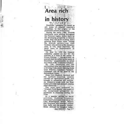 Area rich in history