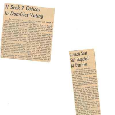 Articles: 11 Seek 7 Offices In Dumfries Voting; Council Seat Still Disputed At Dumfries
