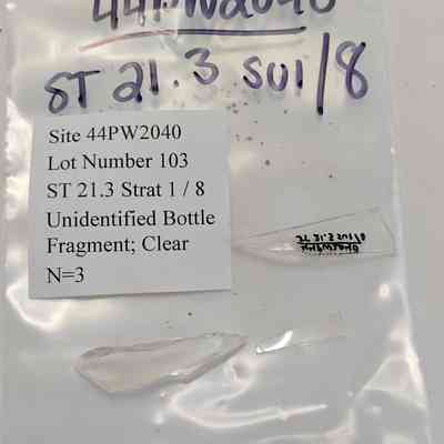 Unidentified Bottle Fragment Clear