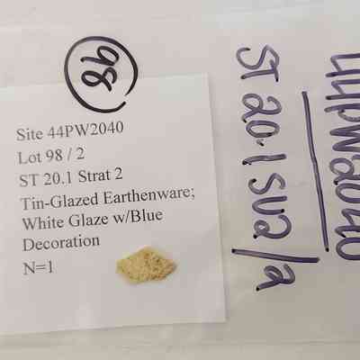 Tin-Glazed Earthenware; White Glaze w/Blue Decoration