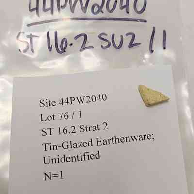 Tin Glazed Earthware; Unidentified